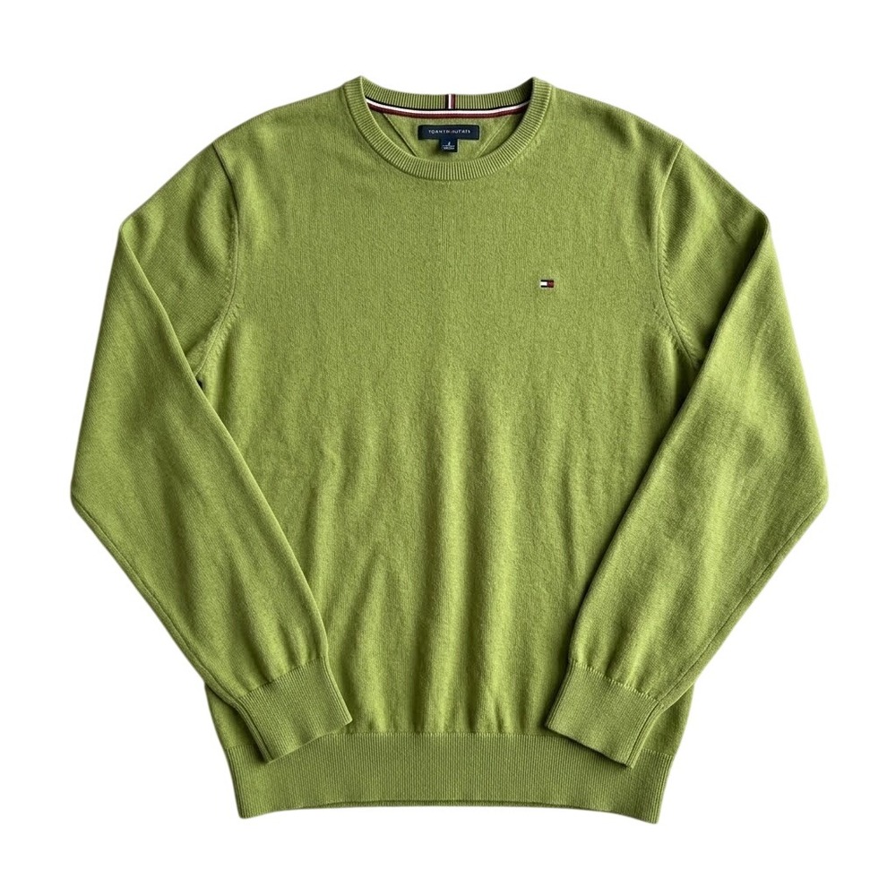 Long Sleeve Sweater Shirt Olive Green LARGE Fall Winter Preppy Business Casual